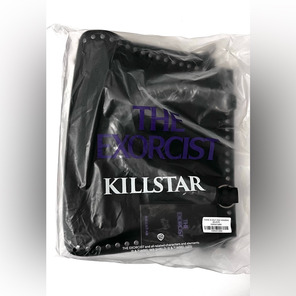 Killstar Exorcist Black Faux Leather Satchel Crossbody Handbag Studs Cross Goth - Picture 12 of 12